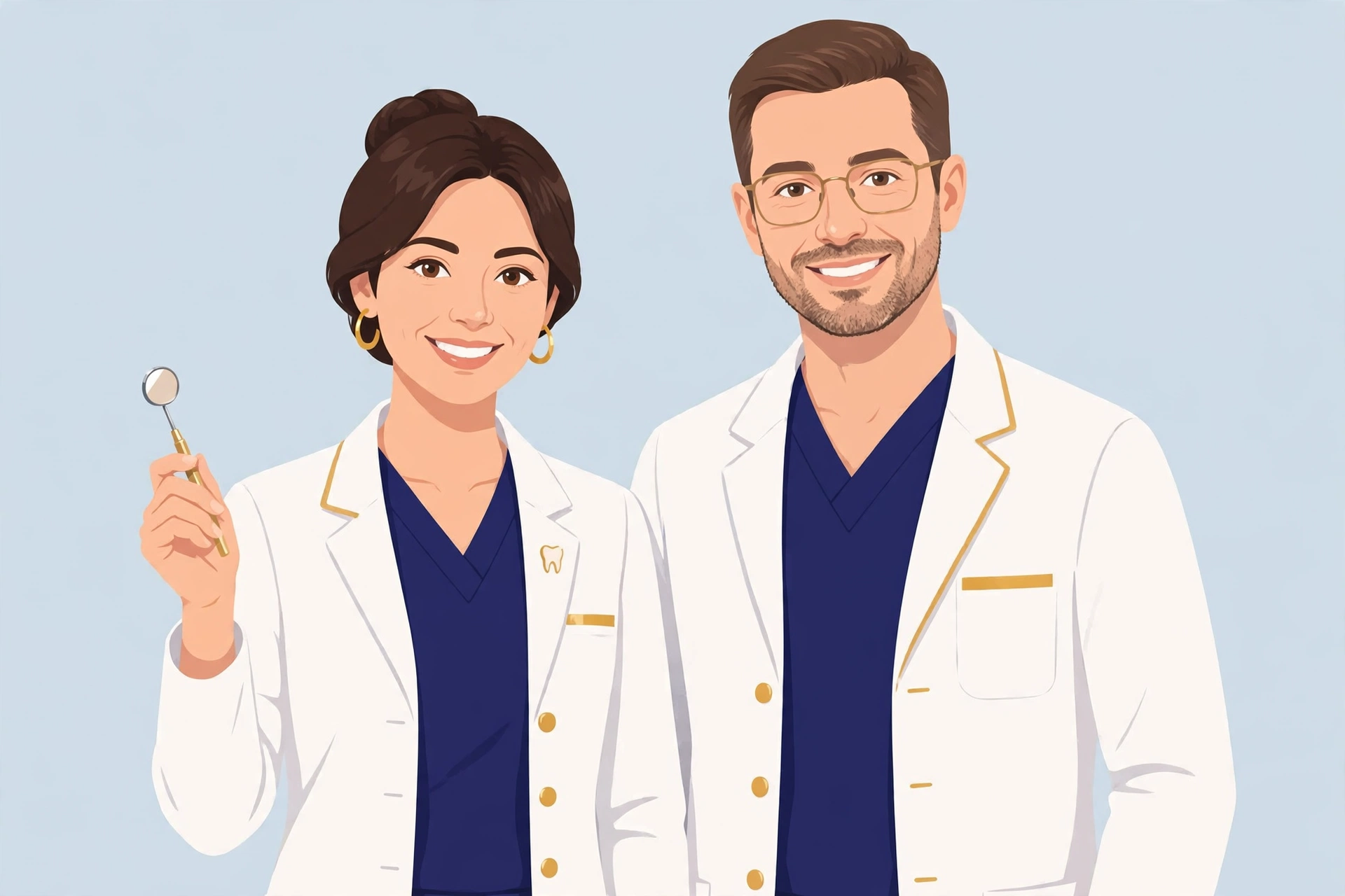 Dentists professionals illustration