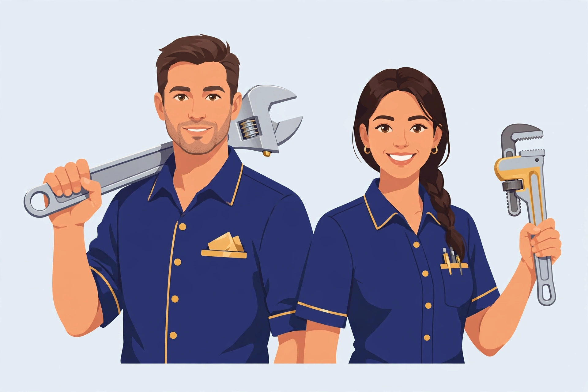 Plumbers professionals illustration
